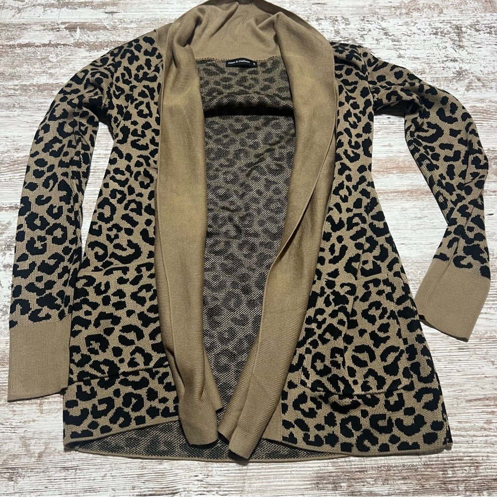 moon & madison Animal Print Cardigan Sweater